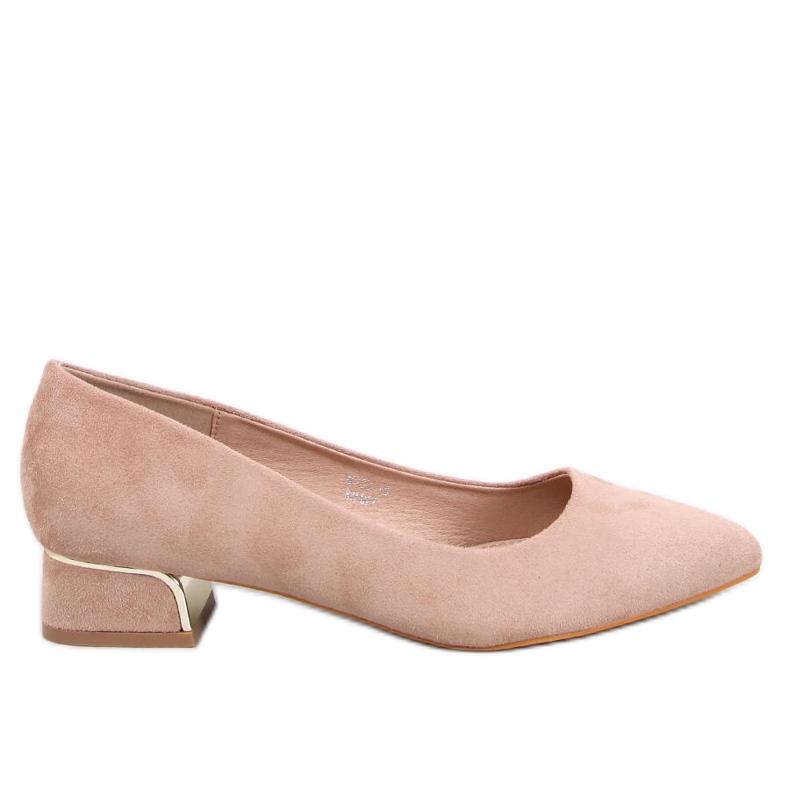 Décolleté Marani color kaki con tacco basso beige