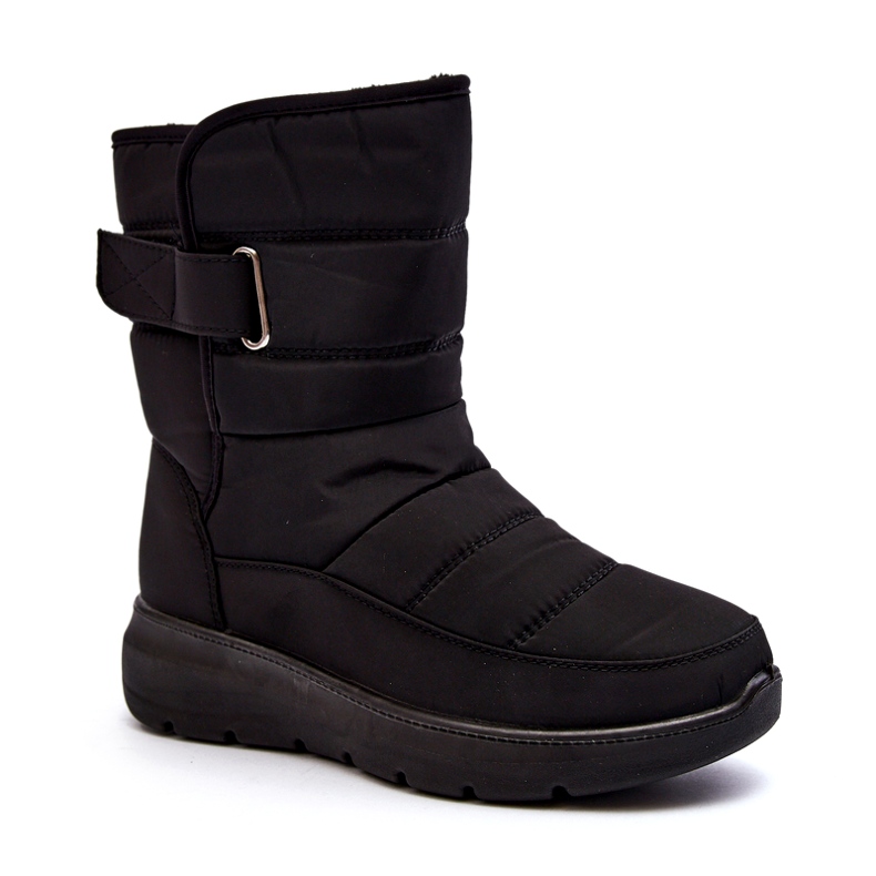 J. Star Stivali da neve isolati con velcro da donna neri Jawora nero