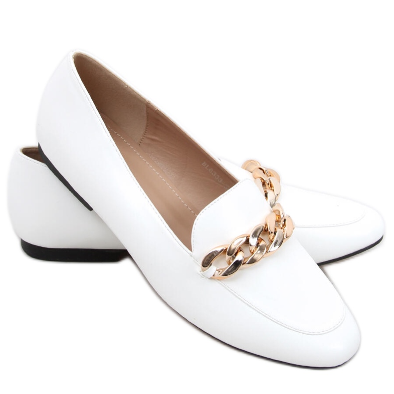 Mocassini con catena bianchi Addison bianca
