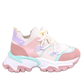 Sneaker con zeppa colorate di Beals Pink rosa