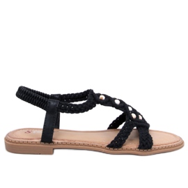 Ashes Sandali con stringhe boho neri nero
