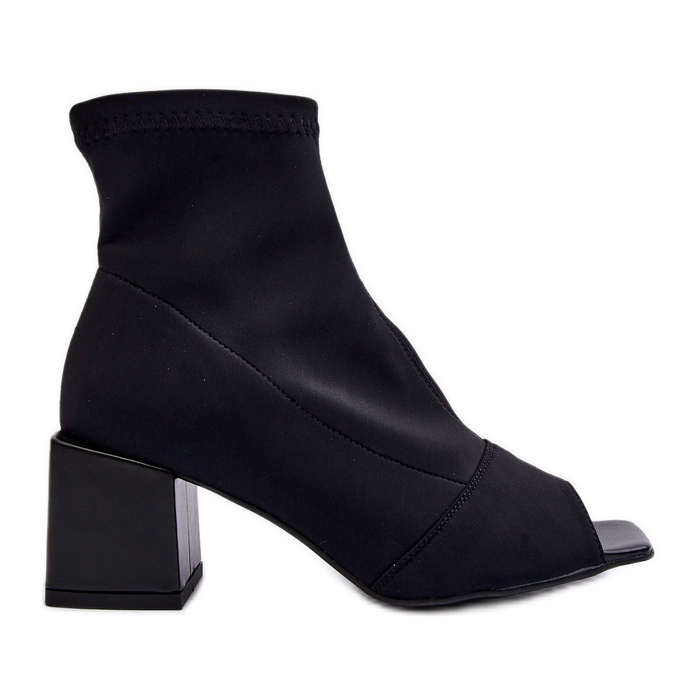 Zazoo 2876 Stivali con tacco alto da donna e punta aperta, Neri nero