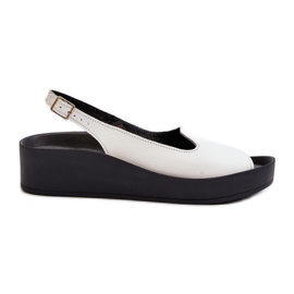 Zazoo 2893 Sandali da Donna in Pelle con Suola Spessa, Bianco bianca