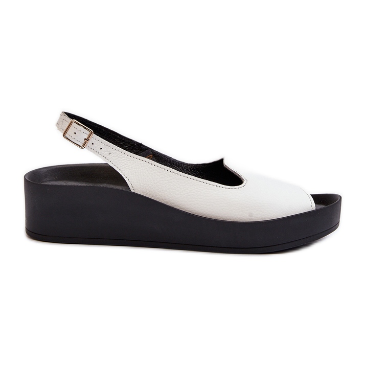 Zazoo 2893 Sandali da Donna in Pelle con Suola Spessa, Bianco bianca
