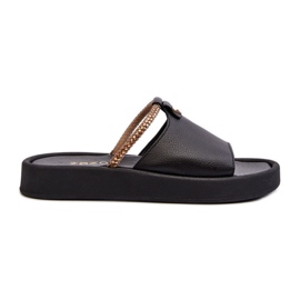 Infradito in pelle da donna Zazoo 2896, nere nero