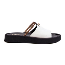 Infradito in pelle da donna Zazoo 2896, bianche bianco