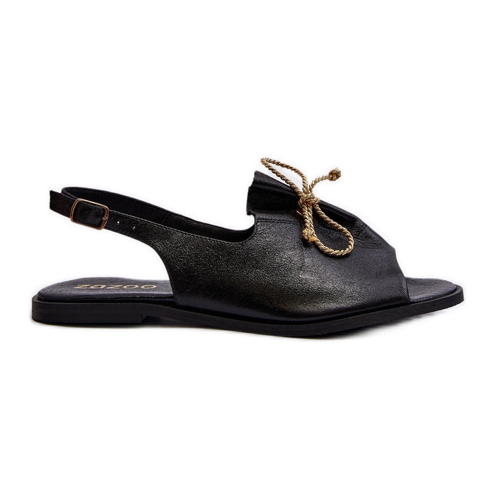 Sandali piatti in pelle Zazoo 2898 Neri nero