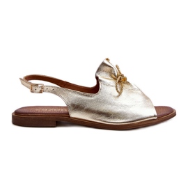 Zazoo 2898 Sandali piatti in pelle Oro G1/2 d'oro