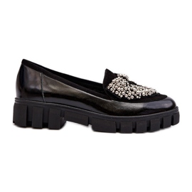 Mocassini da donna in vernice Laura Messi 2785 Nero