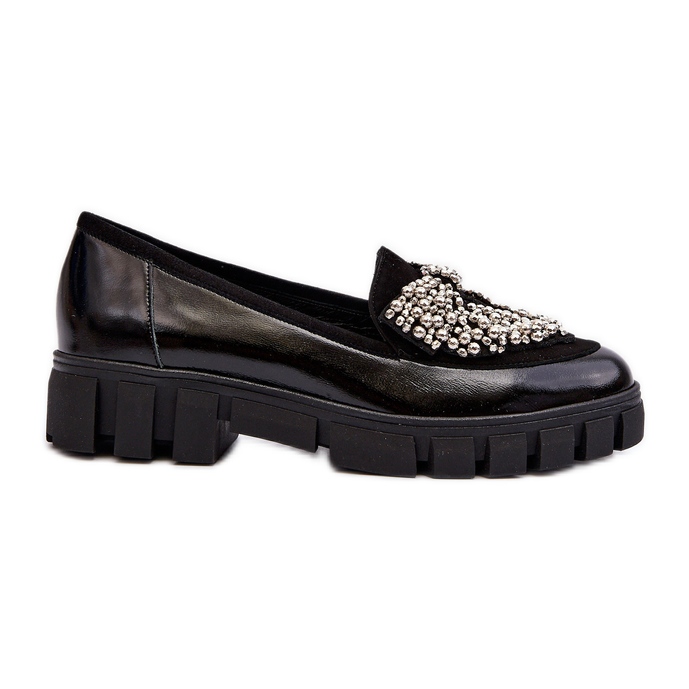 Mocassini da donna in vernice Laura Messi 2785 Nero