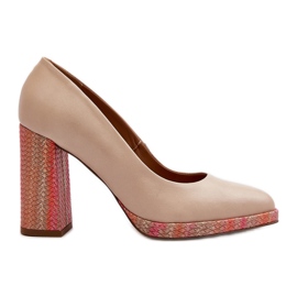 Laura Messi 2746 Décolleté con tacco alto beige chiaro