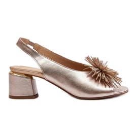 Sandali In Pelle Con Decorazione Laura Messi 2719 Oro d'oro