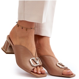 Infradito eleganti da donna con tacco alto Laura Messi 2771 Beige