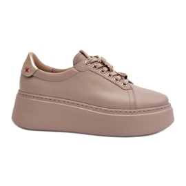 Sneakers Da Donna In Pelle Con Decori CheBello 4292 Beige