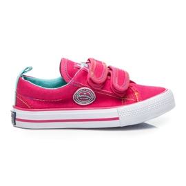 American Club Sneakers sportive con velcro rosa