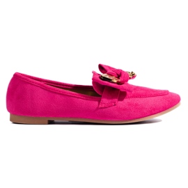 Mocassini da donna in camoscio fucsia rosa