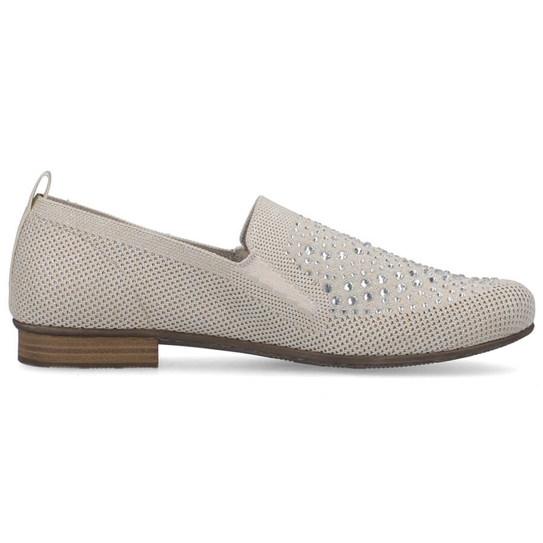 Comode scarpe slip-on da donna con tacco basso Rieker 51989-64 beige