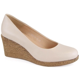 Scarpe con zeppa beige da donna Potocki SZ12024