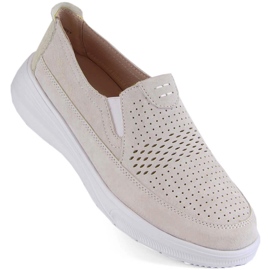 Scarpe slip-on sportive da donna in pelle traforata T.Sokolski 278 grigio