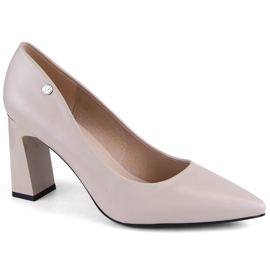 Décolleté da donna con tacco decorativo Vinceza 62106 grigio