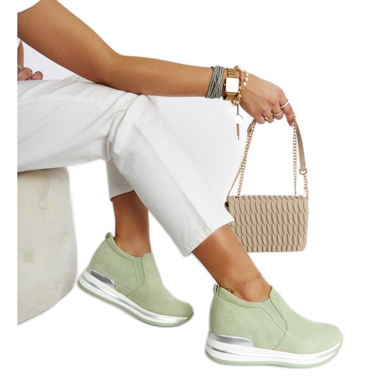 Sneakers con zeppa Alquippa di colore verde