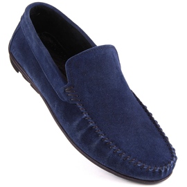 Scarpe da uomo in pelle scamosciata, mocassini blu navy T.Sokolski W1401-2