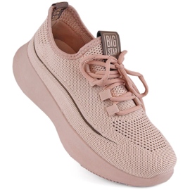 Scarpe sportive slip-on traforate da donna color nudo Big Star NN274664 rosa