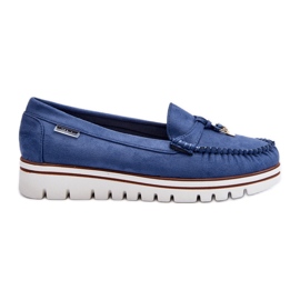 Mocassini Da Donna Con Plateau Blu Railav