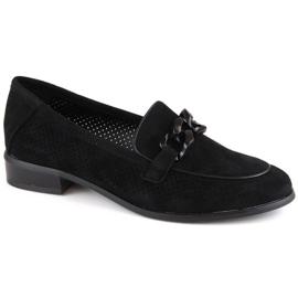 Potocki W WOL211A scarpe traforate in pelle scamosciata, nere nero
