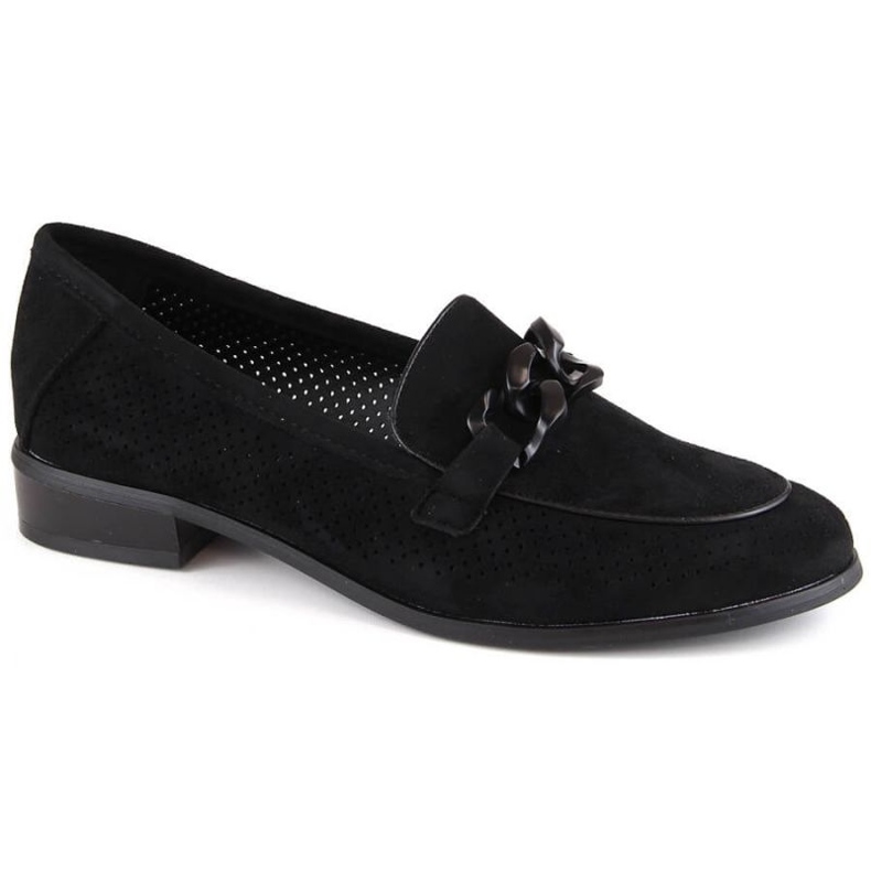 Potocki W WOL211A scarpe traforate in pelle scamosciata, nere nero