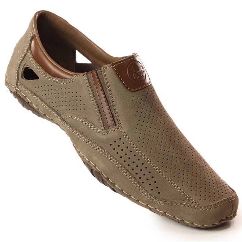 Scarpe Rieker M RKR580 in pelle marrone traforata