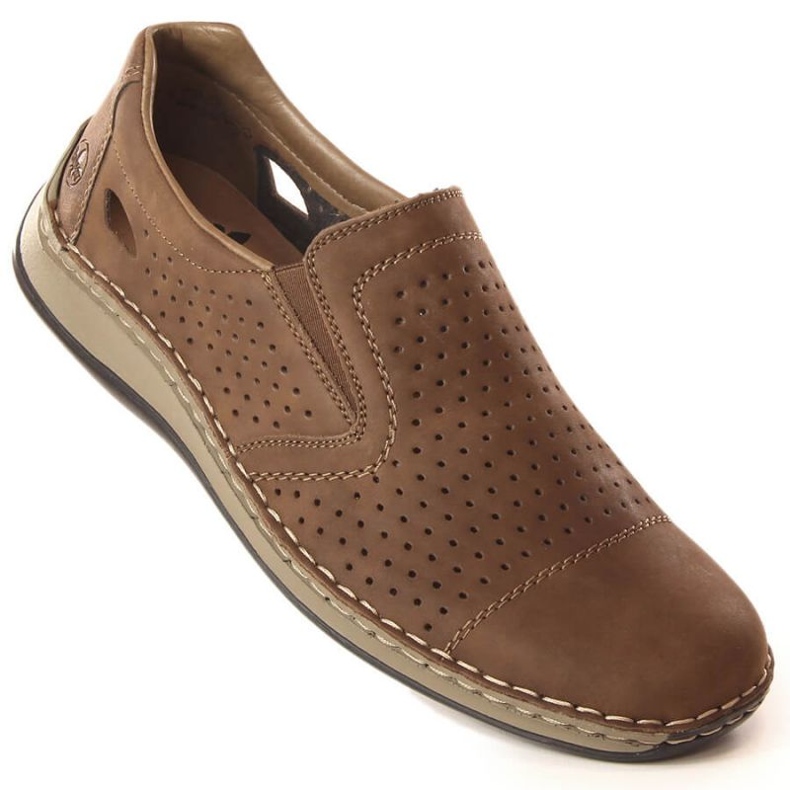 Scarpe in pelle traforata Rieker M RKR198A marrone