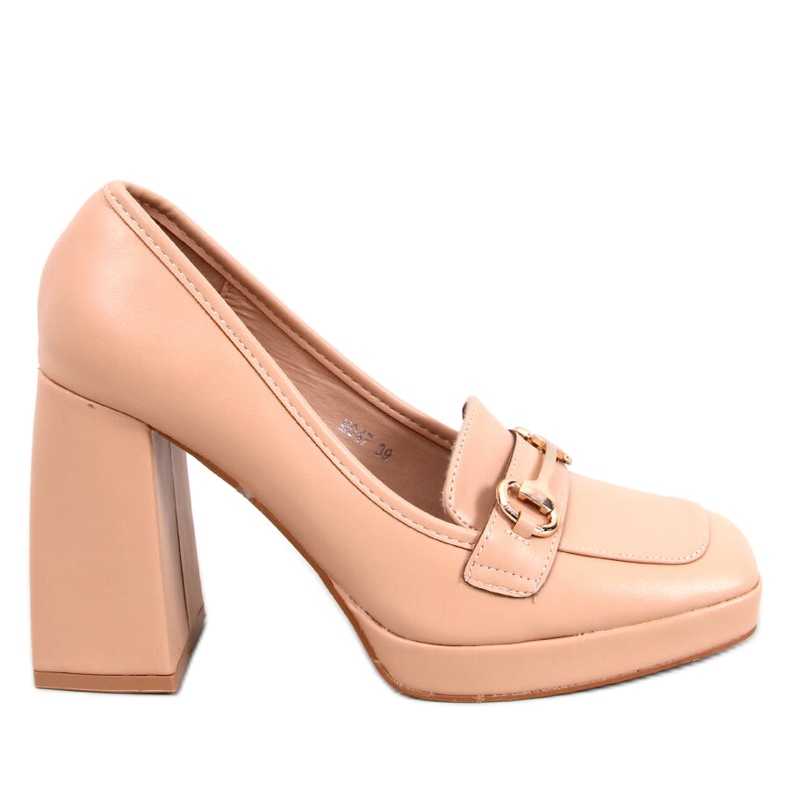 Albers Mocassini con tacco nudo beige