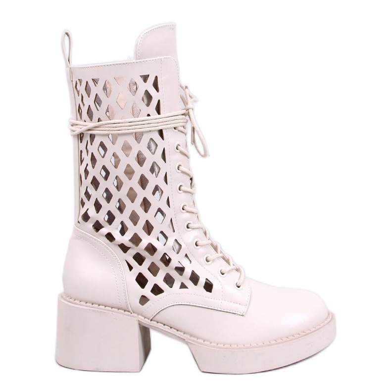 Stivaletti Vines traforati Beige