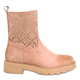 Stivali traforati Issey Khaki beige