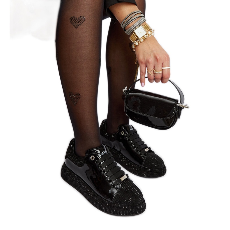Sneakers Goe NN2N4010 nere con strass nero