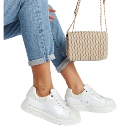 Sneakers bianche con strass Goe NN2N4011 bianco