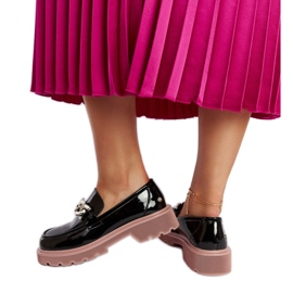 Mocassini in pelle nera Goe LL2N4039 nero