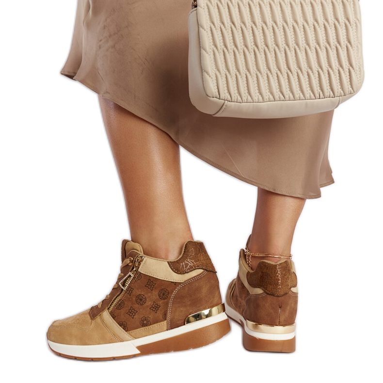 Scarpe da ginnastica con zeppa Knoxville marroni marrone