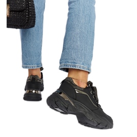Sneakers massicce nere con strass Euclid nero