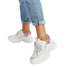 Massicce sneakers bianche con strass Euclid bianco