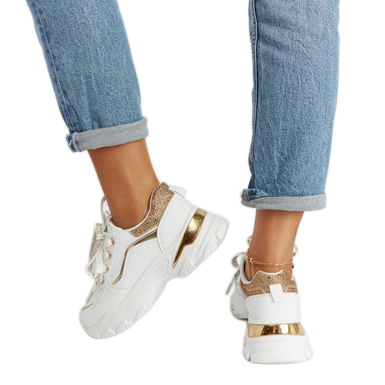 Massicce sneakers bianche con strass Euclid bianca