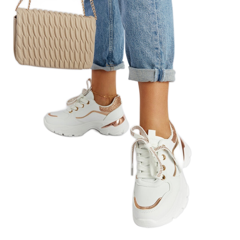 Massicce sneakers bianche con strass Euclid bianca
