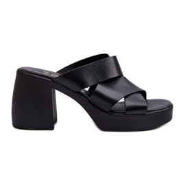 Zazoo 40373 Infradito in pelle con blocco, Nero