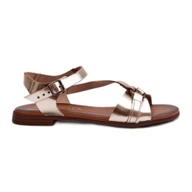 Zazoo 40182 Sandali in pelle da donna Oro d'oro