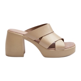 Zazoo 40373 Infradito in pelle su un blocco beige