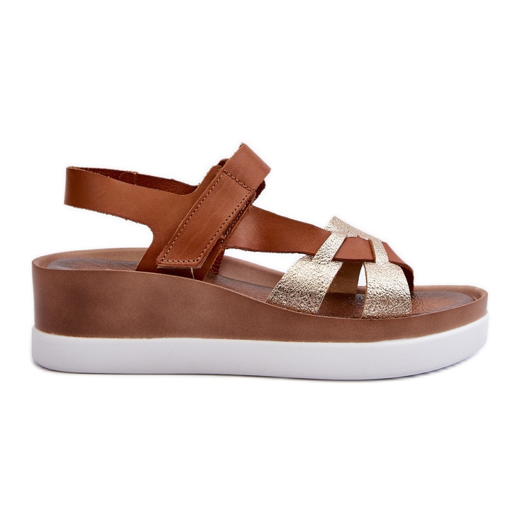 Zazoo 40397 Sandali in pelle da donna con plateau, Marrone