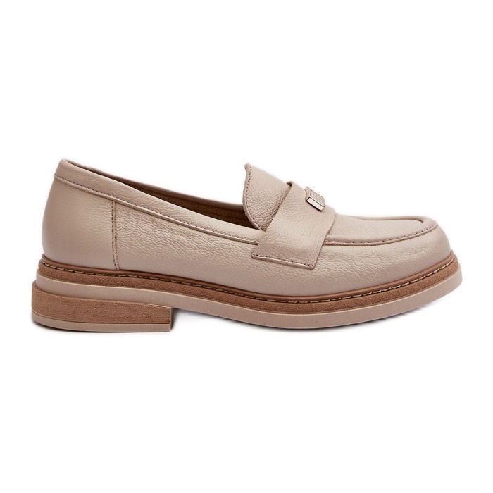 Zazoo 20165 Mocassini in pelle da donna, Beige