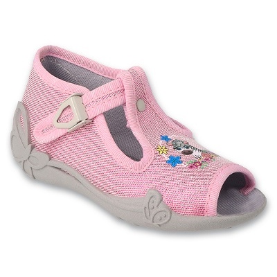 Ciabatte per bambini Befado 213P142 zebrata rosa con fiori