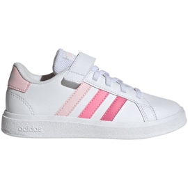 Scarpe Adidas Grand Court Elastic Lace e Top Strap Jr IG4838 bianco